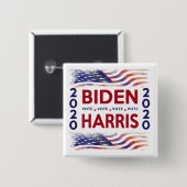 De STEMMING Biden Harris 2020 bevorderen Vierkante Button 5,1 Cm (Voorkant /achterkant)