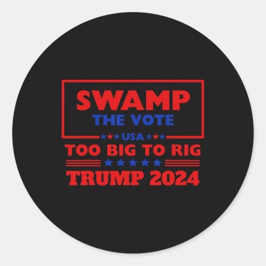 De stemming te groot om Trump 2024 te manipuleren, Ronde Sticker (Voorkant)