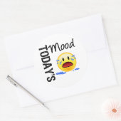 De stemming van vandaag Emoticon Huilen Ronde Sticker (Envelop)