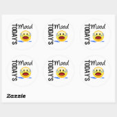 De stemming van vandaag Emoticon Huilen Ronde Sticker (Vel)