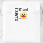 De stemming van vandaag Emoticon Huilen Ronde Sticker (Tas)
