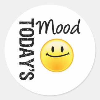 De stemming van vandaag Emoticon tevreden Ronde Sticker