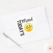 De stemming van vandaag Emoticon tevreden Ronde Sticker (Envelop)