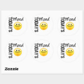 De stemming van vandaag Emoticon tevreden Ronde Sticker (Vel)