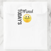 De stemming van vandaag Emoticon tevreden Ronde Sticker (Tas)