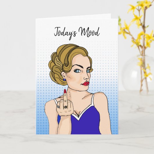 De stemming van vandaag, Middenvinger, Vriendschap Kaart (Gele Bloem)