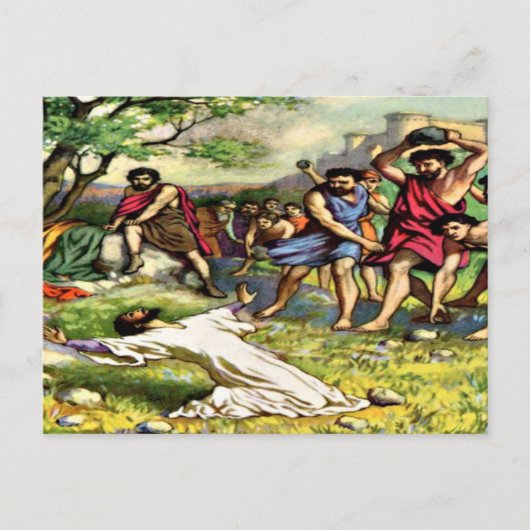De steniging briefkaart (Voorkant)