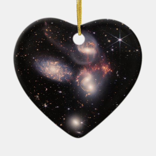 De Stephans Quintet Galaxies | JWST Keramisch Ornament (Voorkant)