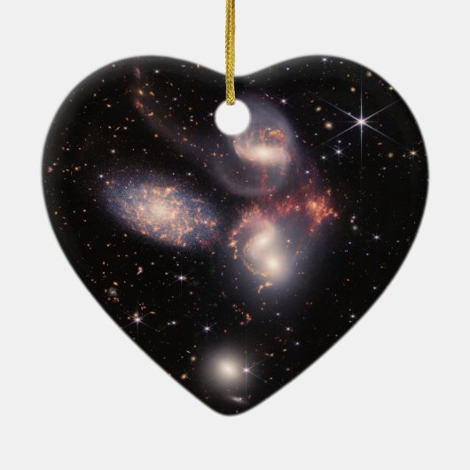 De Stephans Quintet Galaxies | JWST Keramisch Ornament (Achterkant)