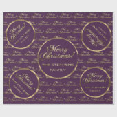 De Stephens familie Paarse Faux Gold Foil Script Cadeaupapier (Vlak)