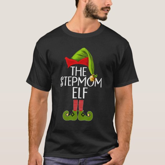 De Stepmam Elf Family Matching Group Kerstp T-shirt (Voorkant)