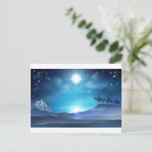De Ster en de Wijzen van de Geboorte van Christus Feestdagenkaart (Staand voorkant)