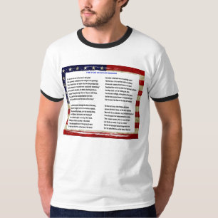 De ster heeft een T-shirt met een draaiende banner
