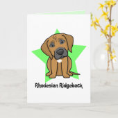 De Ster Rhodesian Ridgeback van Kawaii Kaart (Gele Bloem)