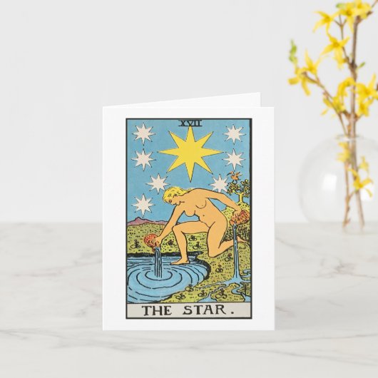 De ster - Rider Waite Smith tarot Kaart (Gele Bloem)