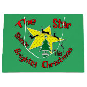 De ster schittert deze kerst helder groot cadeauzakje (Voorkant)