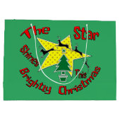 De ster schittert deze kerst helder groot cadeauzakje (Achterkant)