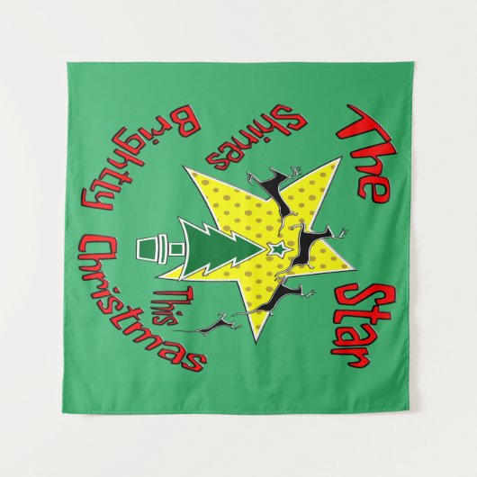 De ster schittert helder deze kerstMok Wandkleed (Voorkant (horizontaal))