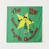 De ster schittert helder deze kerstMok Wandkleed (Voorkant)