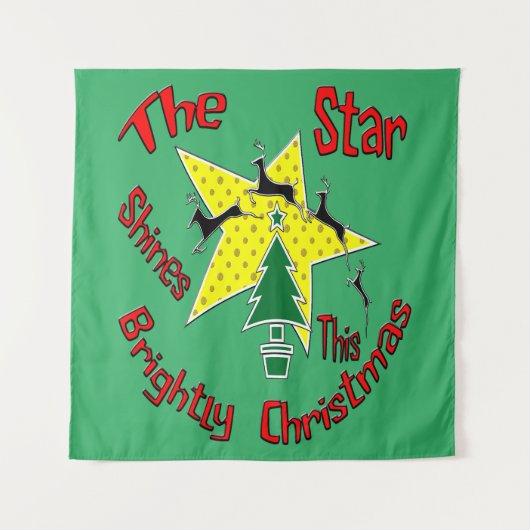 De ster schittert helder deze kerstMok Wandkleed (Voorkant)