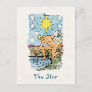 De Ster Tarotkaart Aquarelschildering Briefkaart