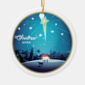 De ster van Bethlehem. Aangepast kerstjaar Keramisch Ornament (Voorkant)