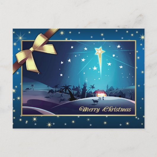 De ster van Bethlehem. Christmas Feestdagenkaart (Voorkant)