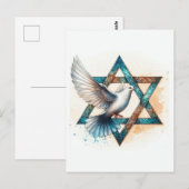 De ster van David en de vredesduif Briefkaart (Voorkant / Achterkant)