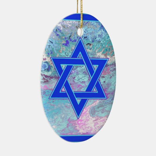 De ster van David op Marble Keramisch Ornament (Rechts)