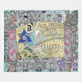De ster van David, Shabbat Shalom Blanket Fleece Deken (Voorkant (Horizontaal))