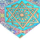 De ster van David Turquoise Korte Tafelloper (Hoek)