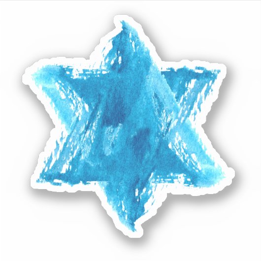 De ster van David Waterverf Sticker (Voorkant)