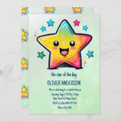 De ster van de dag Verjaardagsster thema Kaart (Voorkant / Achterkant)