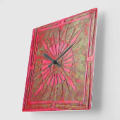 De STER van de OCHTEND, Antiek Rode Groen Vierkante Klok (Hoek)