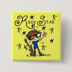 De Ster van de Rots van de Jongen van de Vierkante Button 5,1 Cm