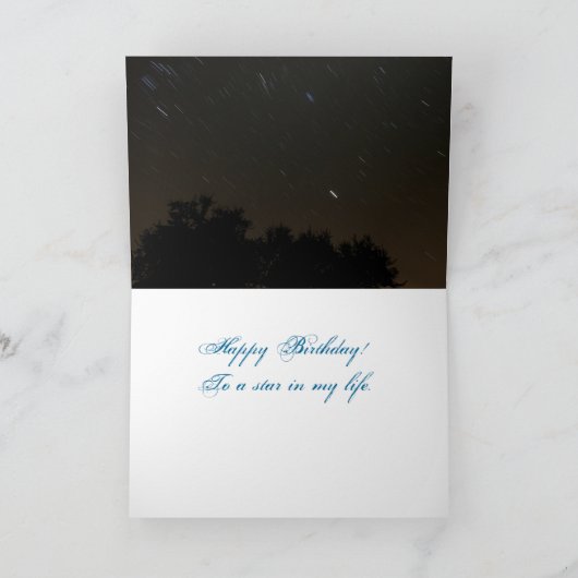 De Ster van de verjaardag Kaart (Binnen)