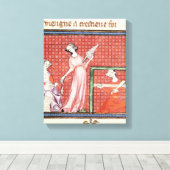 De sterke Vrouw van de Manuscripten die draaien Canvas Afdruk (Insitu (Houten vloer))