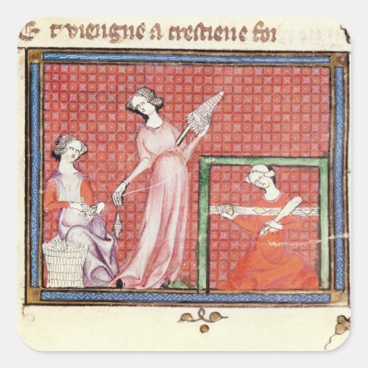 De sterke Vrouw van de Manuscripten die draaien Vierkante Sticker (Voorkant)