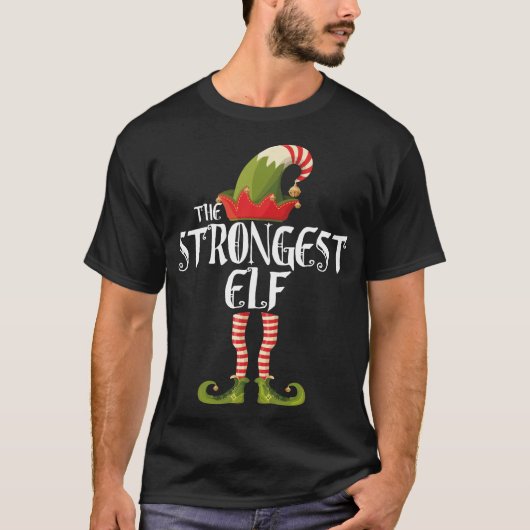 de sterkste elf - familie elf die kerstmis met elk t-shirt (Voorkant)