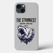 De sterkste papa Beer, vaders dag personaliseren Case-Mate iPhone Case (Achterkant)