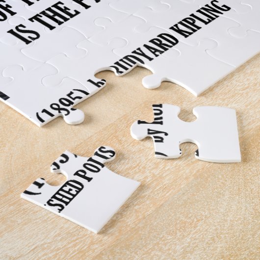 De sterkte van het pakket is de Wolf Kipling Quote Legpuzzel (Zijkant)