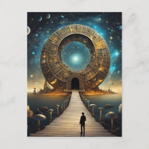 De sterren draaien rond het centrale punt van de s briefkaart