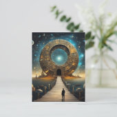 De sterren draaien rond het centrale punt van de s briefkaart (Staand voorkant)