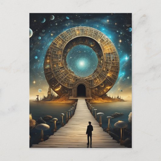 De sterren draaien rond het centrale punt van de s briefkaart (Voorkant)