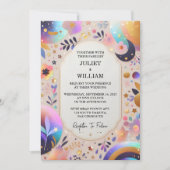 De sterren Glam Bright Pastel Ombre Glitter Bruilo Kaart (Voorkant)