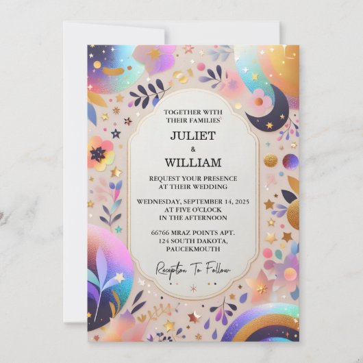 De sterren Glam Bright Pastel Ombre Glitter Bruilo Kaart (Voorkant)