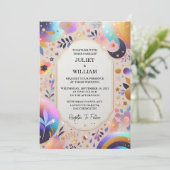 De sterren Glam Bright Pastel Ombre Glitter Bruilo Kaart (Staand voorkant)