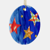 De sterren in de kerstversiering van de heldere he keramisch ornament (Rechts)