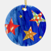 De sterren in de kerstversiering van de heldere he keramisch ornament (Voorkant)