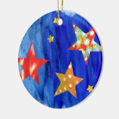 De sterren in de kerstversiering van de heldere he keramisch ornament (Links)